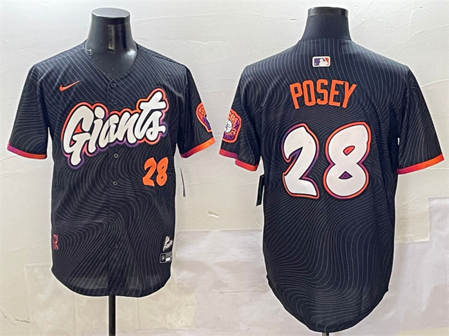 Personalized Men’s San Francisco Giants #28 Buster Posey Anthracite 2025 City Connect Limited Stitched Baseball Jersey