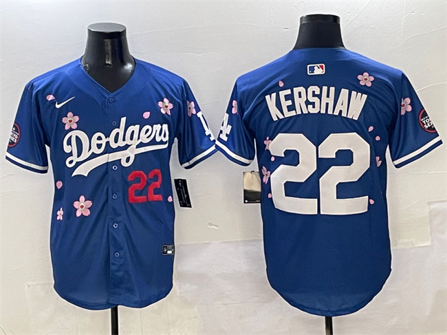 Personalized Men’s Los Angeles Dodgers #22 Clayton Kershaw Royal 2025 Tokyo Series Limited Stitched Baseball Jersey