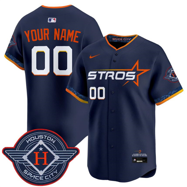 Personalized Men’s Houston Astros Active Player Navy 2025 City Connect Limited Stitched Baseball Jersey