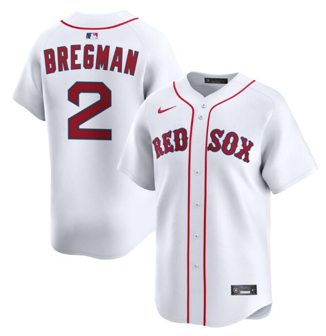 Personalized Men’s Boston Red Sox #2 Alex Bregman White 2024 Home Limited Stitched Baseball Jersey
