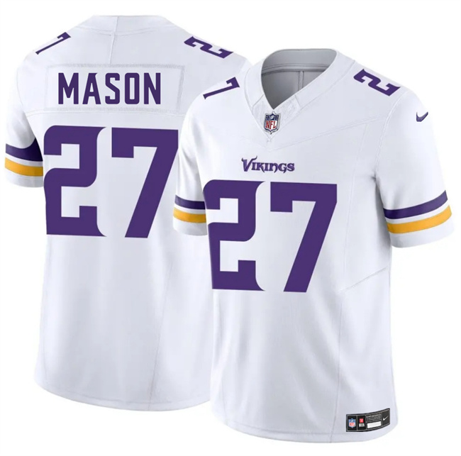 Personalized Men’s Minnesota Vikings #27 Jordan Mason White 2025 F.U.S.E. Untouchable Limited Stitched Jersey