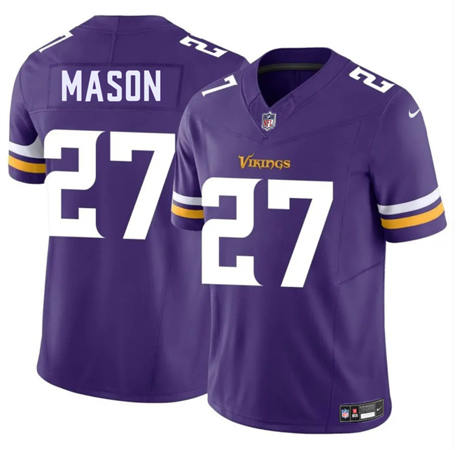 Personalized Men’s Minnesota Vikings #27 Jordan Mason Purple 2025 F.U.S.E. Untouchable Limited Stitched Jersey