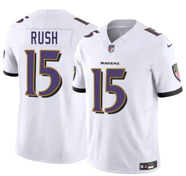 Personalized Men’s Baltimore Ravens #15 Cooper Rush White 2025 F.U.S.E. Limited Football Jersey