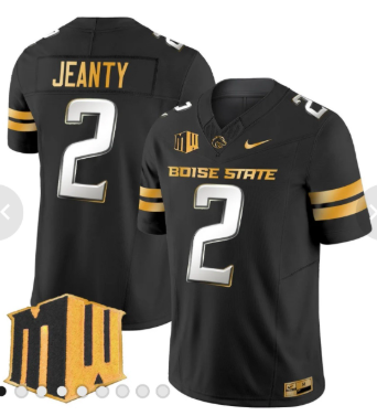 Personalized Men’s Boise State Broncos #2 Ashton Jeanty Black Gold Limited Stitched Football Jersey
