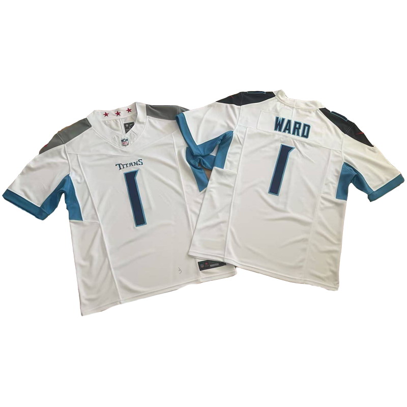 Personalized Men’s Tennessee Titans #1 Cameron Ward 2025 Jerseys – White