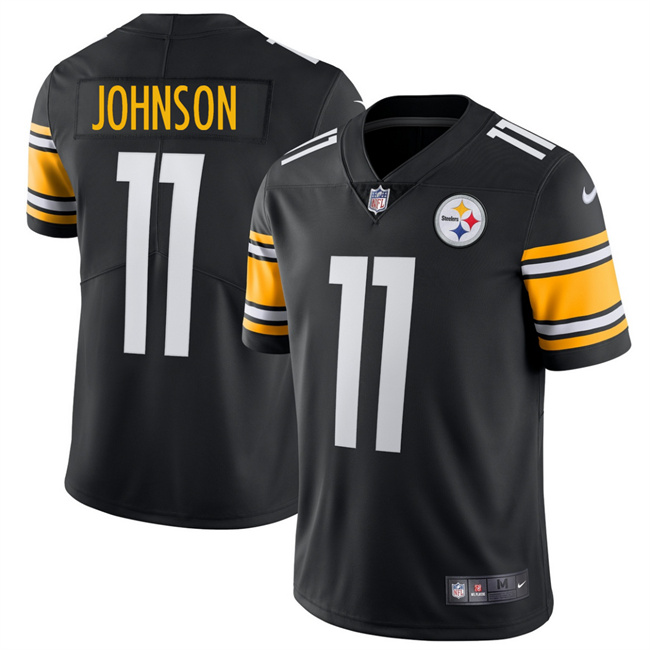 Personalized Men’s Pittsburgh Steelers #11 Brandon Johnson Black 2025 Untouchable Stitched Football Jersey