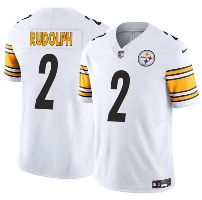 Personalized Men’s Pittsburgh Steelers #2 Mason Rudolph White 2025 F.U.S.E. Untouchable Limited Stitched Jersey