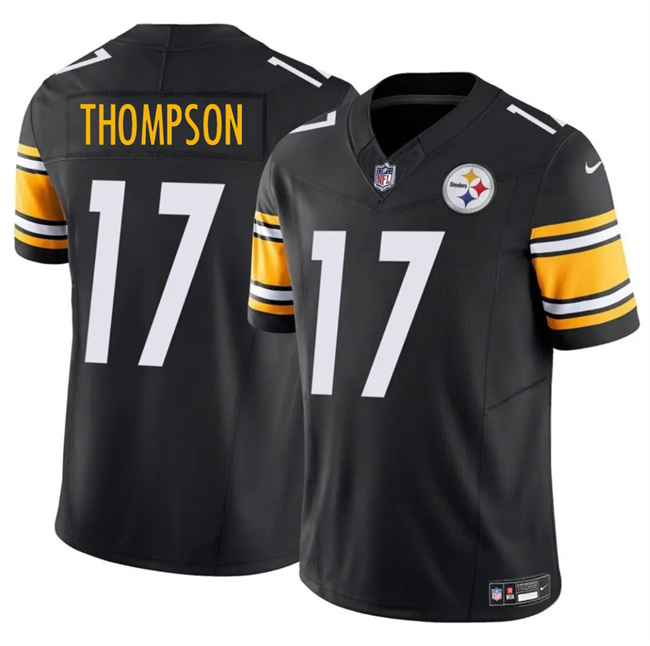 Personalized Men’s Pittsburgh Steelers #17 Skylar Thompson Black 2025 F.U.S.E. Untouchable Limited Stitched Jersey