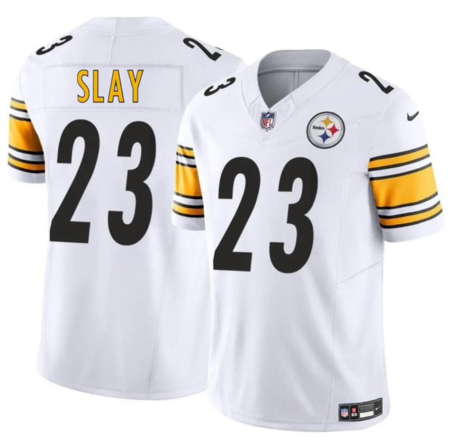 Personalized Men’s Pittsburgh Steelers #23 Darius Slay Jr. White 2025 F.U.S.E. Untouchable Limited Stitched Jersey