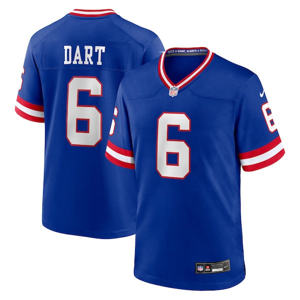 Personalized Men’s Jaxson Dart New York Giants Alternate 2 Classic Game Jersey – Royal