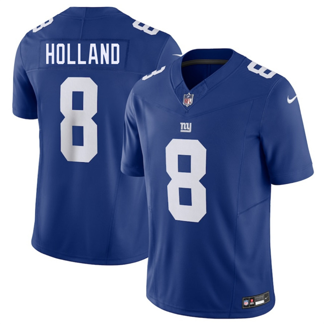 Personalized Men’s New York Giants #8 Jevon Holland Blue 2025 F.U.S.E. Untouchable Limited Stitched Jersey