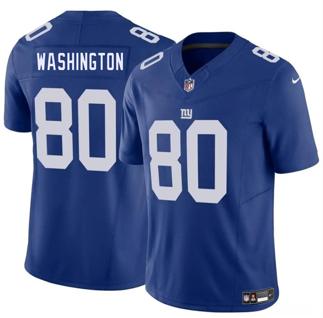 Personalized Men’s New York Giants #80 Montrell Washington Blue 2025 F.U.S.E. Untouchable Limited Stitched Jersey