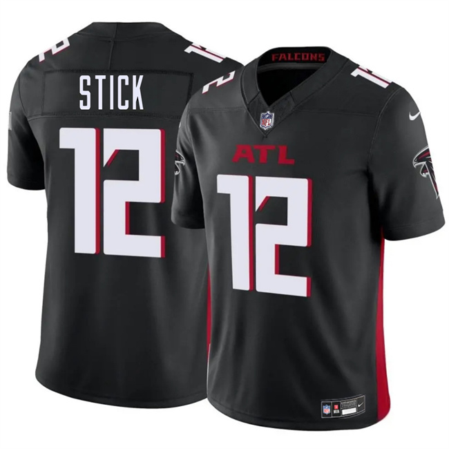 Personalized Men’s Atlanta Falcons #12 Easton Stick Black 2025 F.U.S.E. Untouchable Limited Stitched Football Jersey
