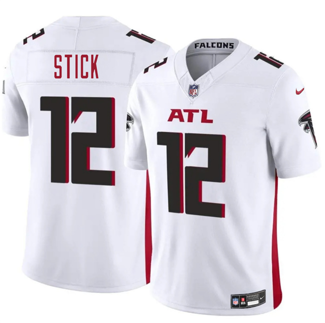 Personalized Men’s Atlanta Falcons #12 Easton Stick White 2025 F.U.S.E. Untouchable Limited Stitched Football Jersey