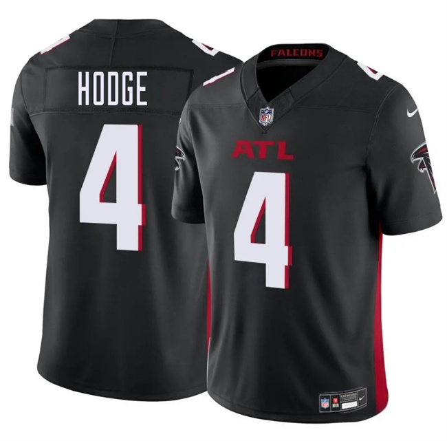 Personalized Men’s Atlanta Falcons #4 KhaDarel Hodge Black 2025 F.U.S.E. Untouchable Limited Stitched Football Jersey
