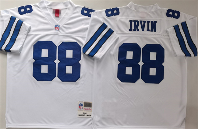 Personalized Men’s Dallas Cowboys #88 Michael Irvin White Throwback Stitched Football Jersey