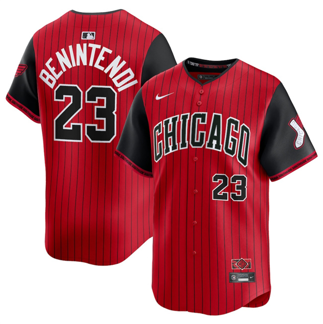 Personalized Youth Chicago White Sox #23 Andrew Benintendi Red Black 2025 City Connect Limited Stitched Baseball Jersey