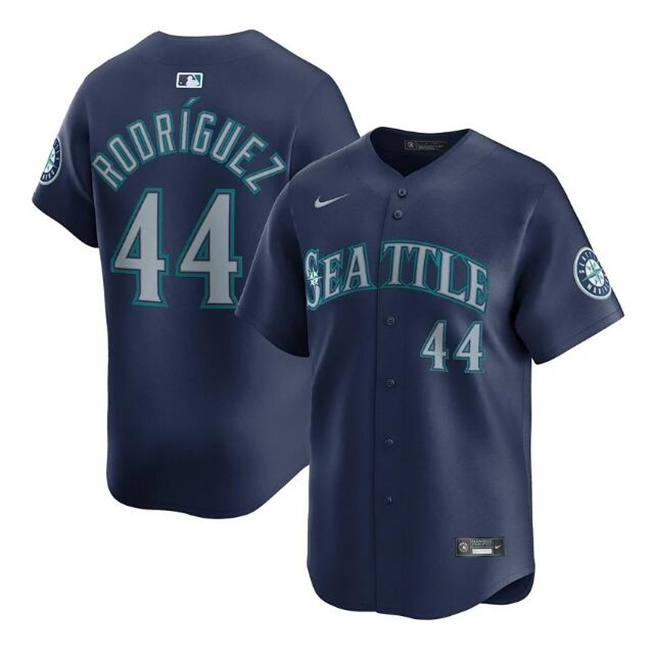 Personalized Men’s Seattle Mariners #44 Julio Rodriguez Navy Limited Stitched Baseball Jersey