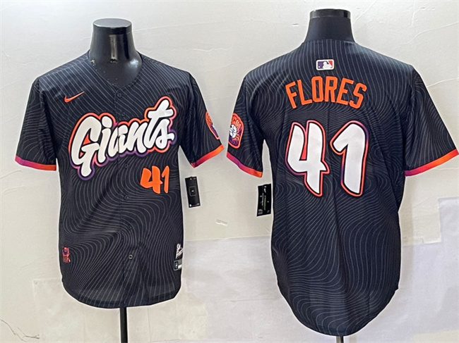 Personalized Men’s San Francisco Giants #41 Wilmer Flores Anthracite 2025 City Connect Limited Stitched Baseball Jersey