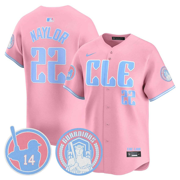 Personalized Men’s Cleveland Guardians #22 Josh Naylor Bubblegum Pink 2025 Limited Stitched Baseball Jersey