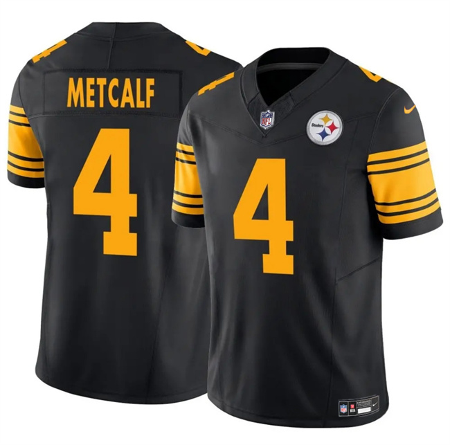 Personalized Men’s Pittsburgh Steelers #4 DK Metcalf Black 2025 F.U.S.E. Color Rush Untouchable Limited Stitched Jersey