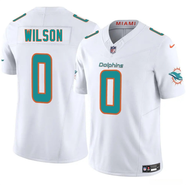 Personalized Men’s Miami Dolphins #0 Zach Wilson White 2025 F.U.S.E. Limited Stitched Football Jersey