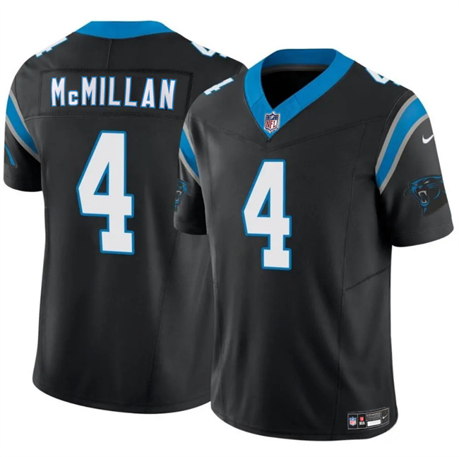 Personalized Men’s Carolina Panthers #4 Tetairoa McMillan Black 2025 Draft F.U.S.E. Limited Stitched Football Jersey