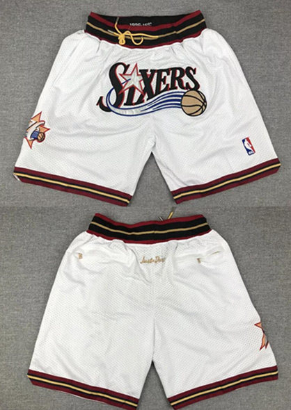 Personalized Men’s Philadelphia 76ers White Shorts (Run Small)