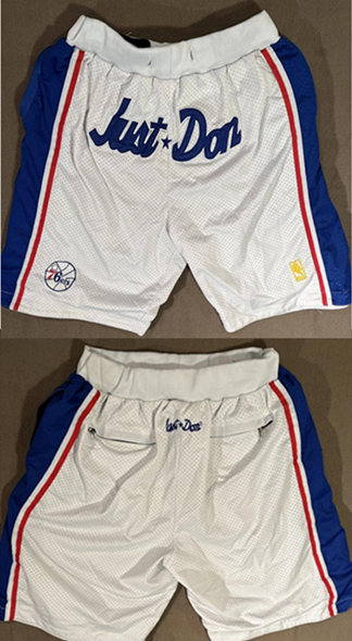 Personalized Men’s Philadelphia 76ers White 1996-1997 Shorts (Run Small)