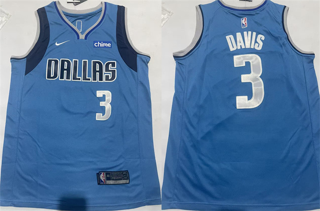 Personalized Men’s Dallas Mavericks #3 Anthony Davis Blue 2025 Icon Edition Stitched Basketball Jersey