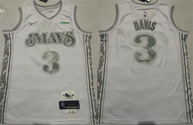 Personalized Men’s Dallas Mavericks #3 Anthony Davis White 2024 25 City Edition Stitched Basketball Jersey