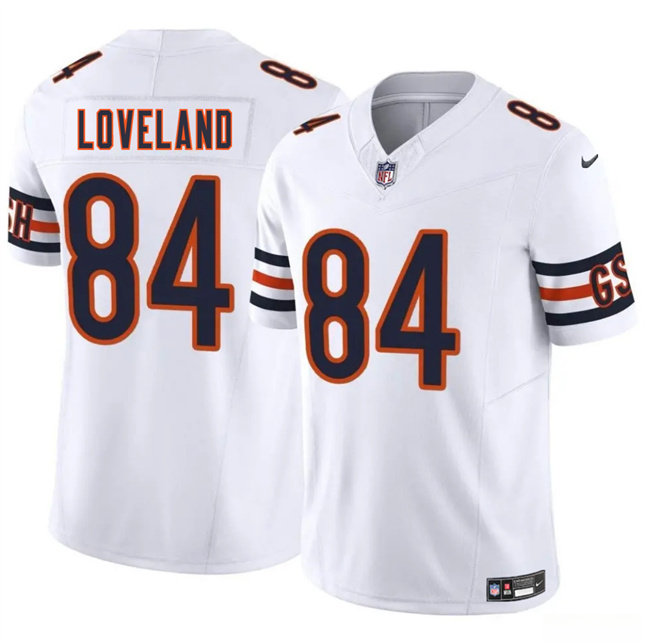 Personalized Men’s Chicago Bears #84 Colston Loveland White 2025 Draft F.U.S.E. Untouchable Limited Stitched Football Jersey