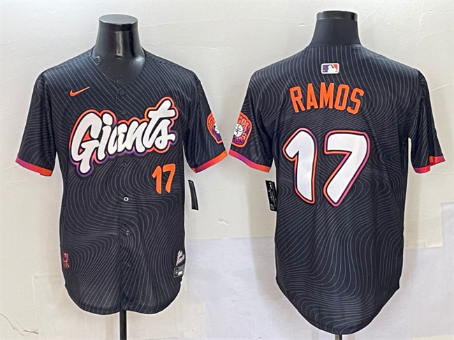 Personalized Men’s San Francisco Giants #17 Heliot Ramos Anthracite 2025 City Connect Limited Stitched Baseball Jersey