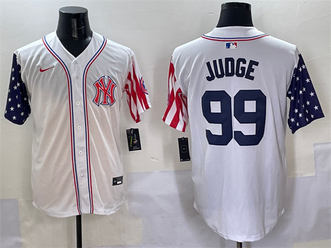 Personalized Men’s New York Yankees #99 Aaron Judge White American Style Limited Stitched Baseball Jersey