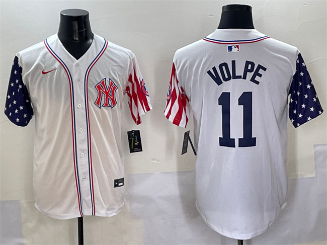 Personalized Men’s New York Yankees #11 Anthony Volpe White American Style Limited Stitched Baseball Jersey