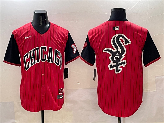 Personalized Men’s Chicago White Sox Team Big Logo Red Black 2025 City Connect Limited Stitched Baseball Jersey 001