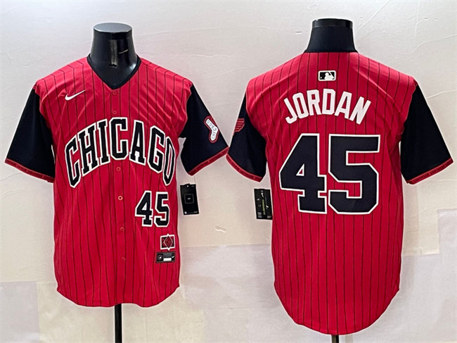 Personalized Men’s Chicago White Sox #45 Michael Jordan Red Black 2025 City Connect Limited Stitched Baseball Jersey