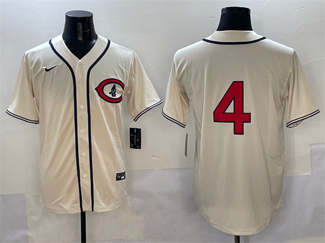 Personalized Men’s Chicago Cubs #4 Pete Crow-Armstrong Cream Field Of Dreams Cool Base Stitched Baseball Jersey