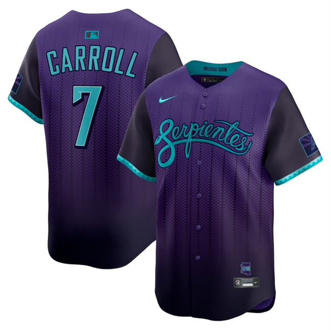 Personalized Men’s Arizona Diamondbacks #7 Corbin Carroll Purple 2025 City Connect Limited Stitched Baseball Jersey
