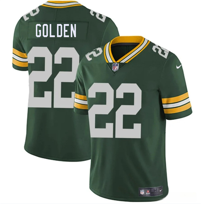 Personalized Men’s Green Bay Packers #22 Matthew Golden Green 2025 Draft Untouchable Limited Stitched Football Jersey