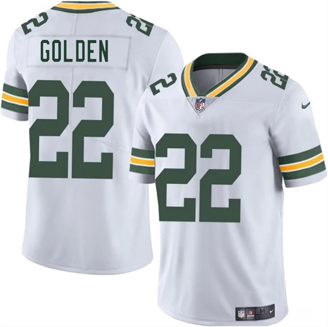 Personalized Men’s Green Bay Packers #22 Matthew Golden White 2025 Draft Untouchable Limited Stitched Football Jersey