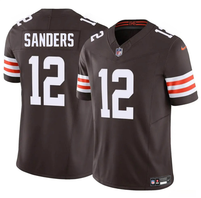 Personalized Men’s Cleveland Browns #12 Shedeur Sanders Brown 2025 Draft F.U.S.E. Limited Stitched Football Jersey