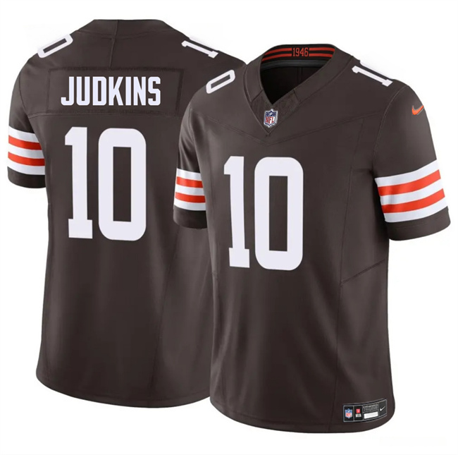Personalized Men’s Cleveland Browns #10 Quinshon Judkins Brown 2025 Draft F.U.S.E. Limited Stitched Football Jersey