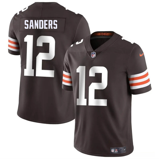 Personalized Men’s Cleveland Browns #12 Shedeur Sanders Brown 2025 Draft Untouchable Limited Stitched Football Jersey