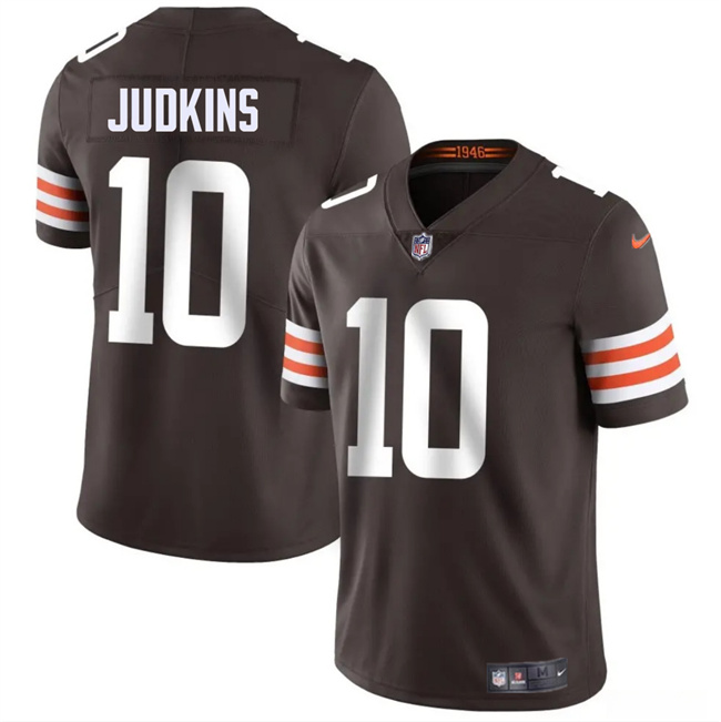 Personalized Men’s Cleveland Browns #10 Quinshon Judkins Brown 2025 Draft Untouchable Limited Stitched Football Jersey