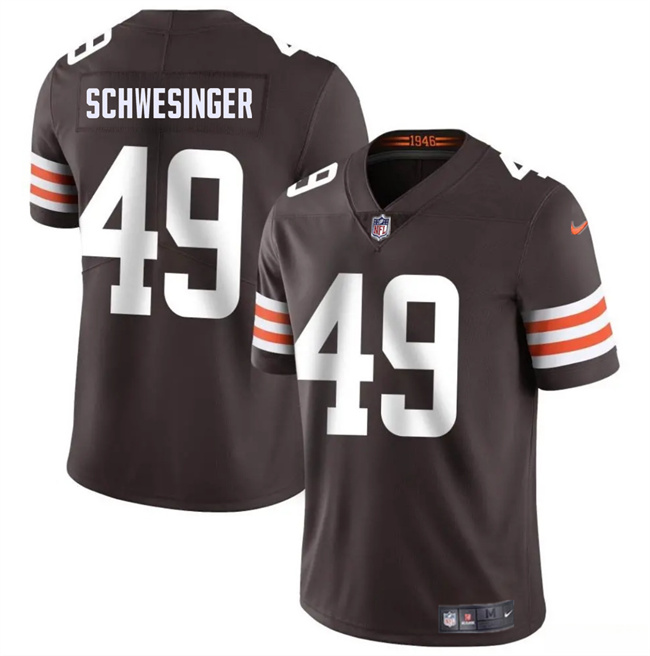Personalized Men’s Cleveland Browns #49 Carson Schwesinger Brown 2025 Draft Untouchable Limited Stitched Football Jersey