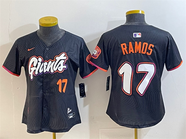 Personalized Women’s San Francisco Giants #17 Heliot Ramos Anthracite 2025 City Connect Limited Stitched Baseball Jersey(Run Small)