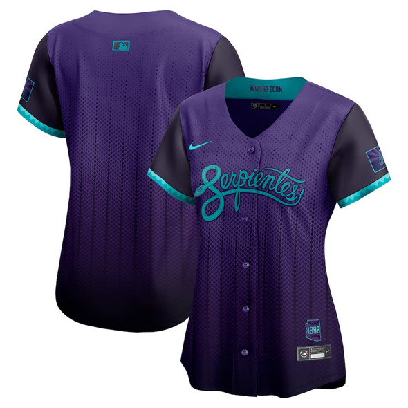 Personalized Women’s Arizona Diamondbacks Blank Purple 2025 City Connect Limited Stitched Baseball Jersey(Run Small)