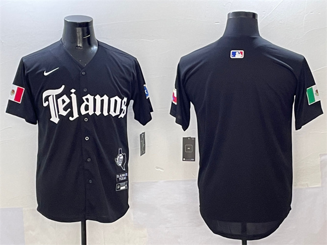 Personalized Men’s Texas Rangers Blank Black Mexico 2025 Premier Limited