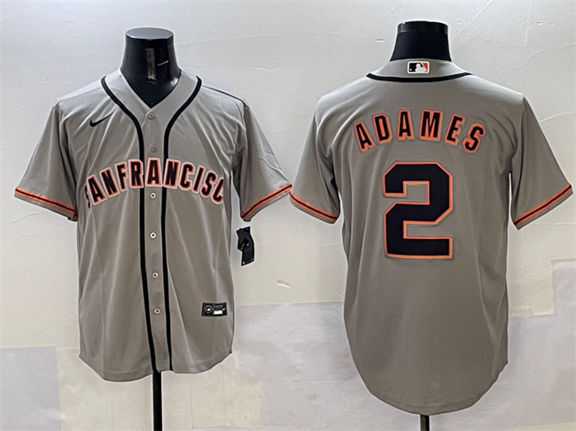 Personalized Men’s San Francisco Giants #2 Willy Adames Grey Cool Base Stitched Baseball Jersey